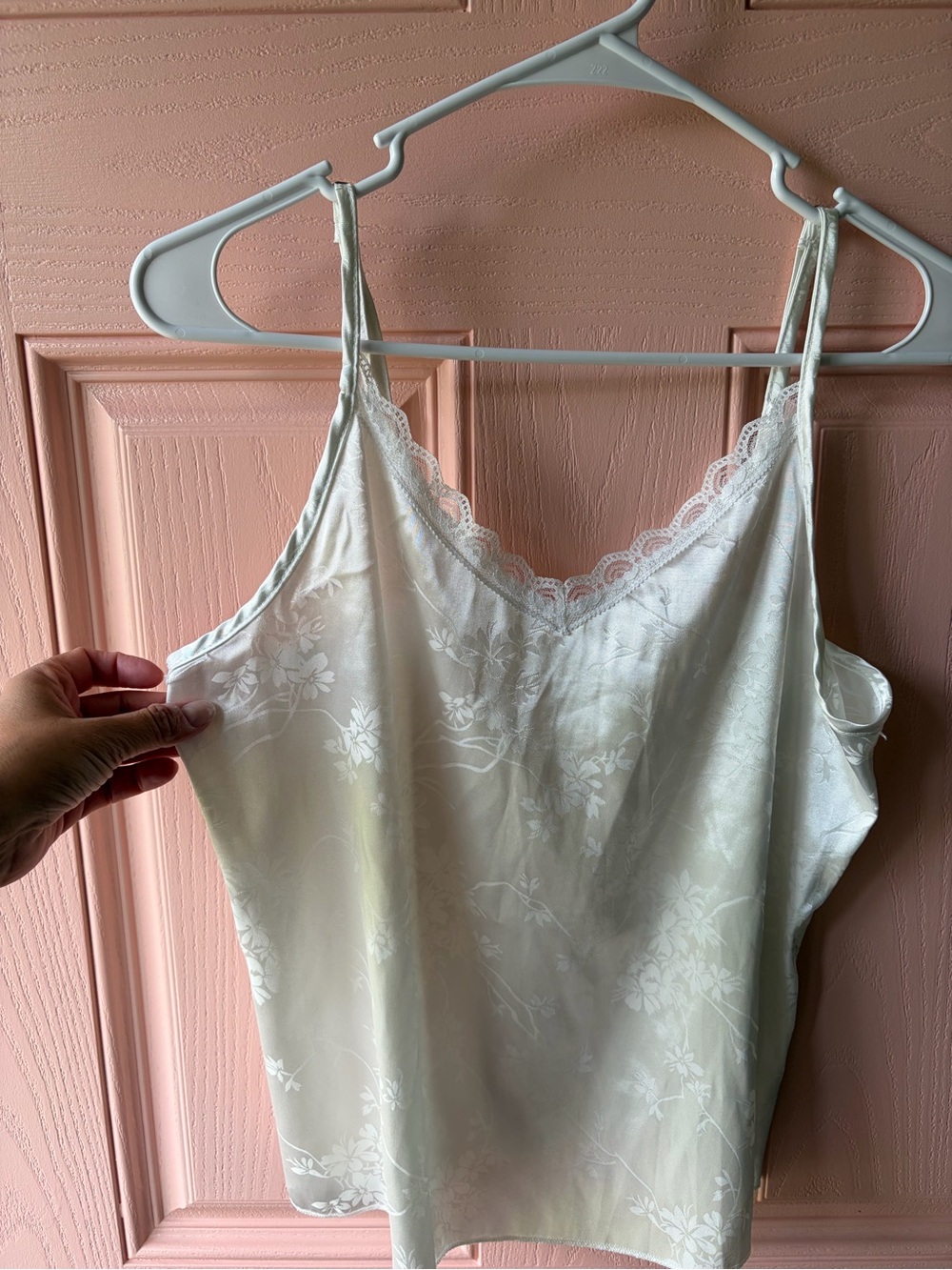 Vintage Ivory Floral Lace-Trim Chemise - Picture 6 of 10